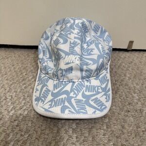 Nike Aerobill Featherlight Dri-Fit Swoosh AOP Strapback Cap Hat Blue OSFM